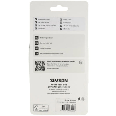 Simson Schaltzugset komplett s.a. Gazelle schwarz