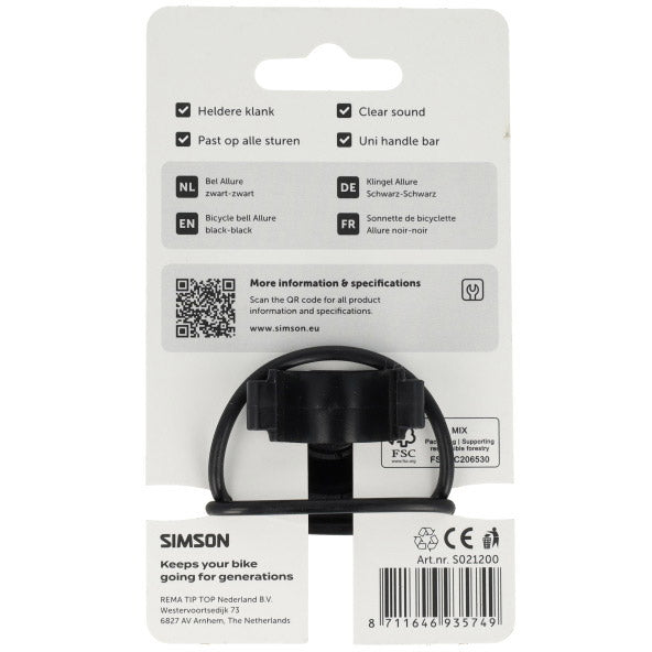 Simson Glocke Allure schwarz-schwarz