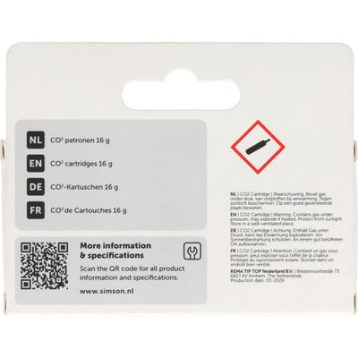 Rema Tip Top Niederlande b.v. Simson S024110 CO2-Patronen 16gr 2
