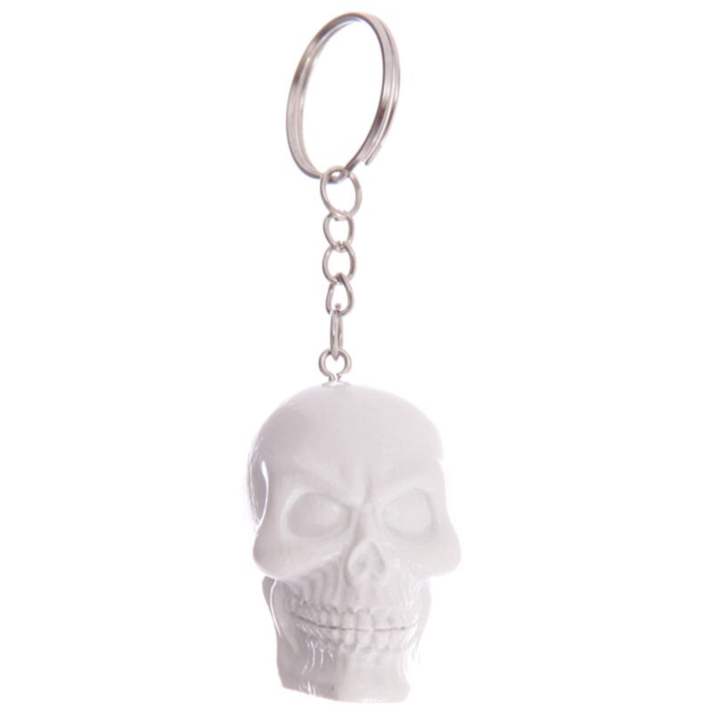 Schwarz-weißer Totenkopf Schlüsselanhänger