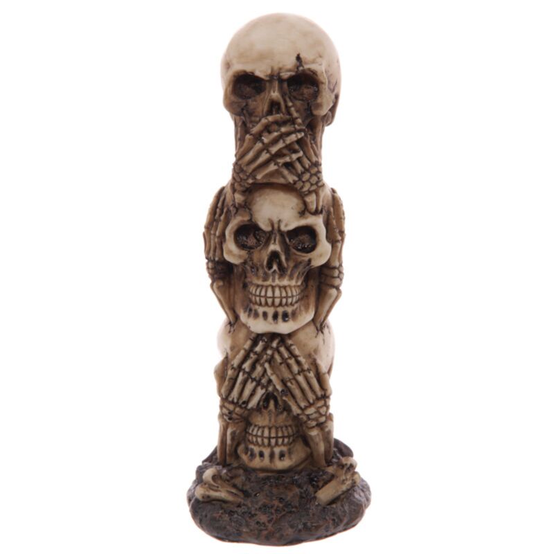 Hören Sie keinen bösen Schädel Totem Home Accessoire