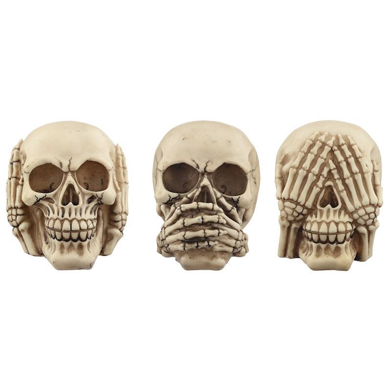 Set von 3 Schädeln hören stilles Zubehör zu Hause