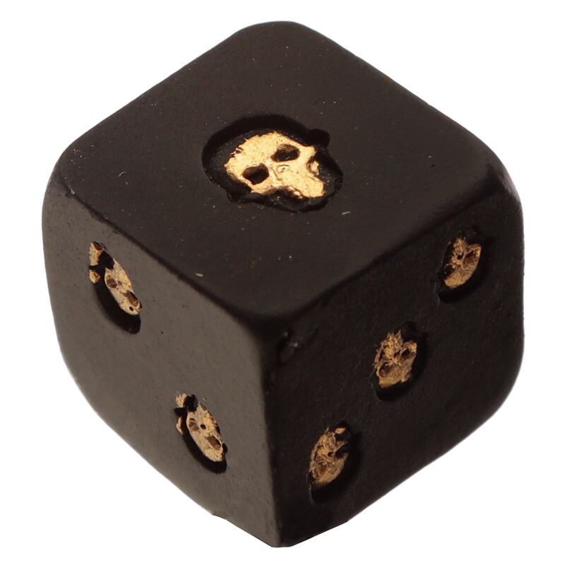 Schwarzer Goldschädel Rosen Würfelset von 2