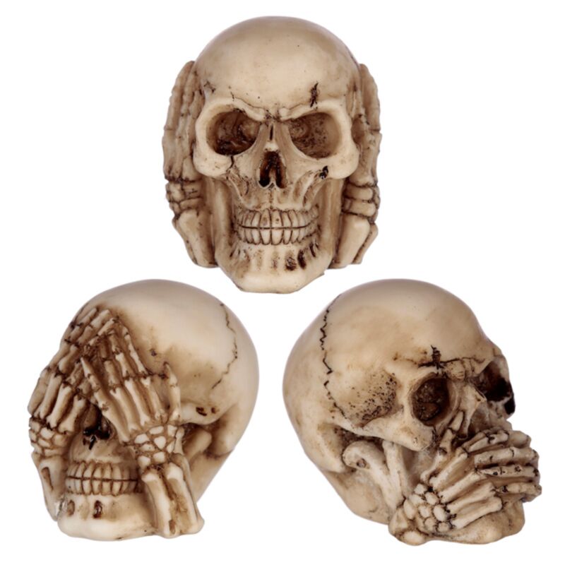Set von 3 Hörstille Schädel kleines Zubehör zu Hause