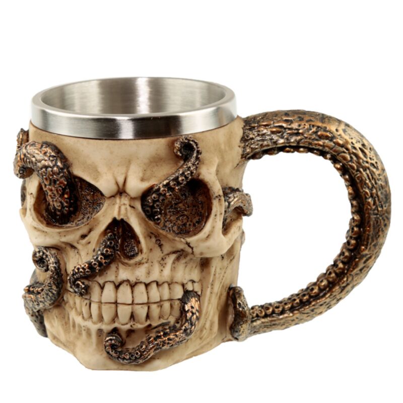 Bronze -geläutete Tintenfische Schädel Dekorative Pommes