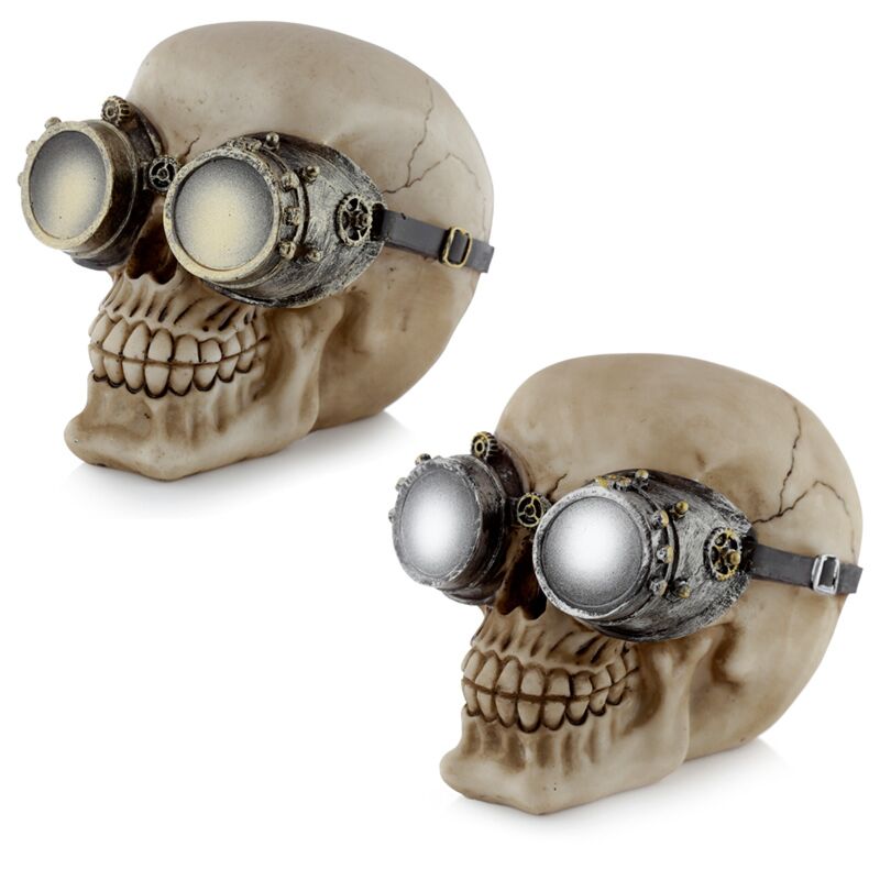 Schädel im Dampfpunkstil mit Brille Home Accessoire