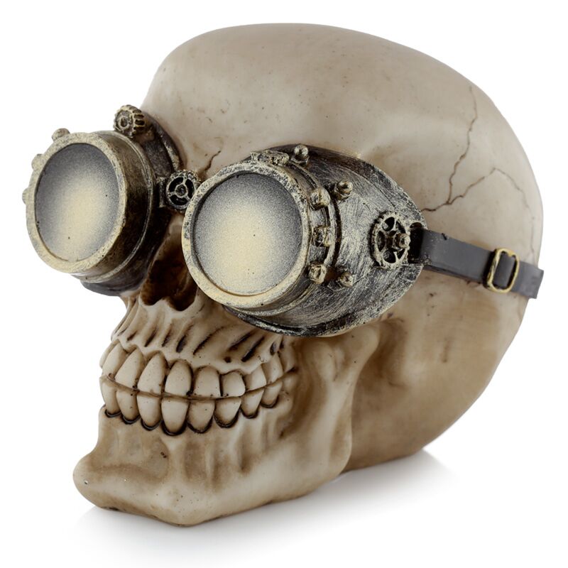 Schädel im Dampfpunkstil mit Brille Home Accessoire