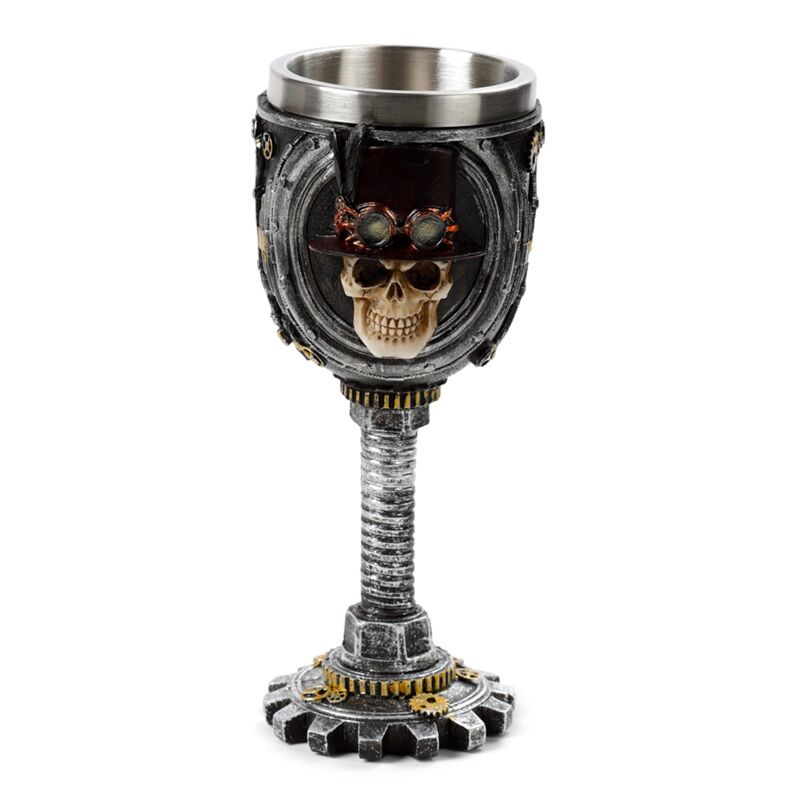 Steampunk -Schädel dekorativer Kelch