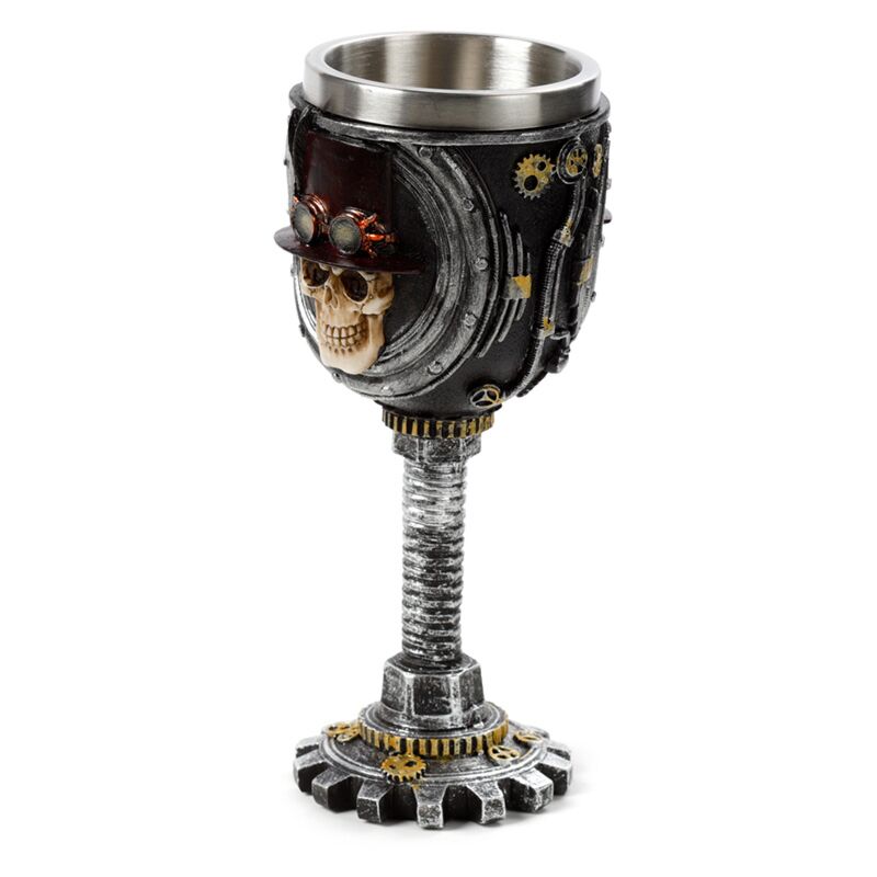 Steampunk -Schädel dekorativer Kelch