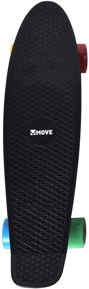 Move Skateboard Old School Retro: schwarz 58 cm abec7 (old22xblk)