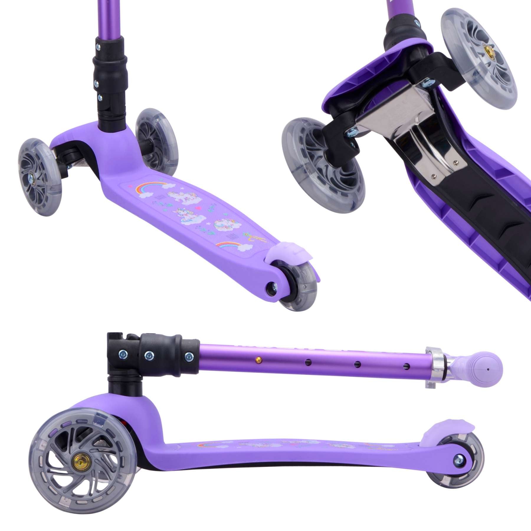 Boldcube Teeny Fold dreirädriger Roller – Einhorn-Lila