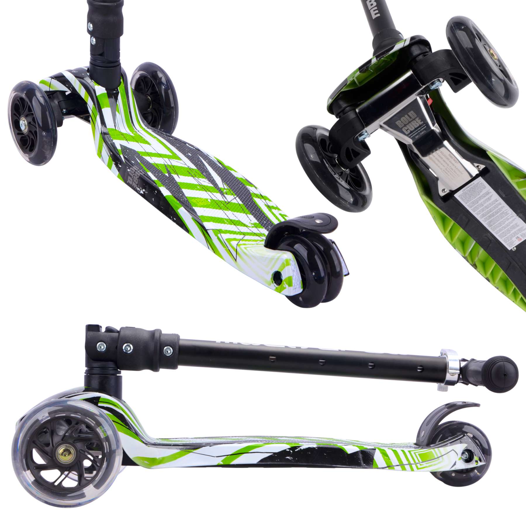 Boldcube großer dreirädriger Roller – Swift Green