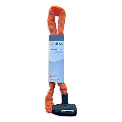 Orange Lynx CityLine M Kettenschloss - 85 cm, gehärteter Stahl, 5,5 mm Quadratlinks, wetterresistentes, Autoklick, 3 Schlüssel