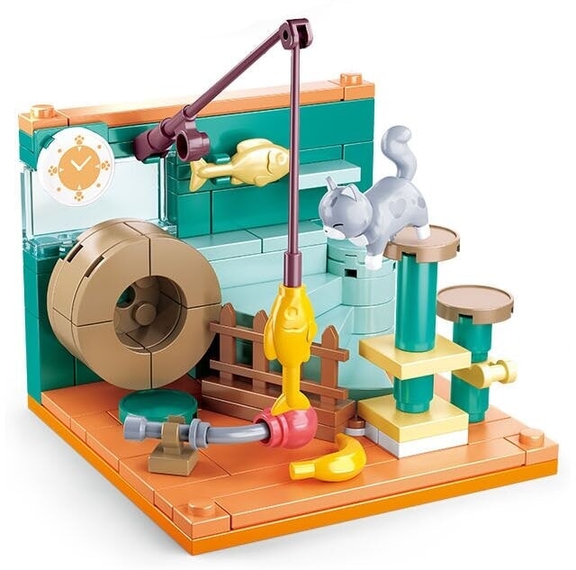 Sluban-Mädchentraumzimmer der grauen Katze (m38-b0919c)