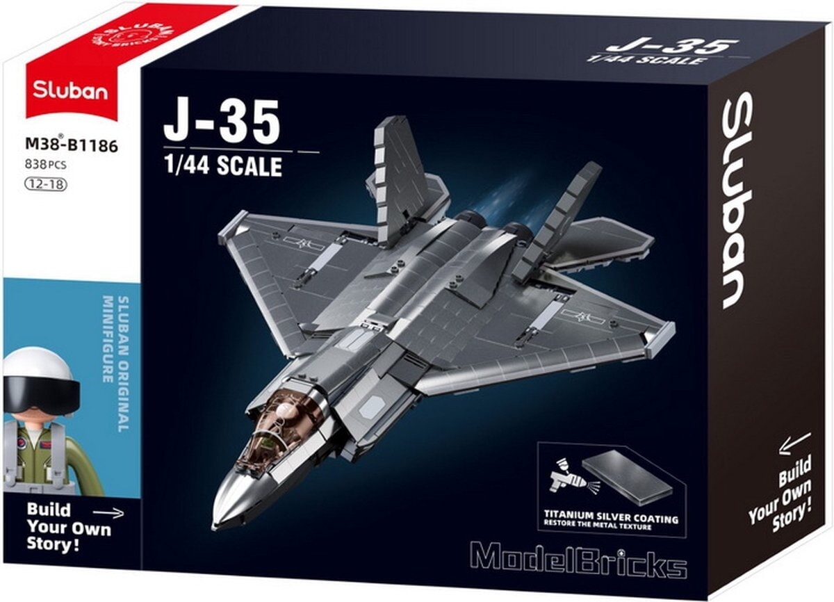 Sluban J-35s Stealth-Flugzeugversion mit Metallbeschichtung (M38-B1186)