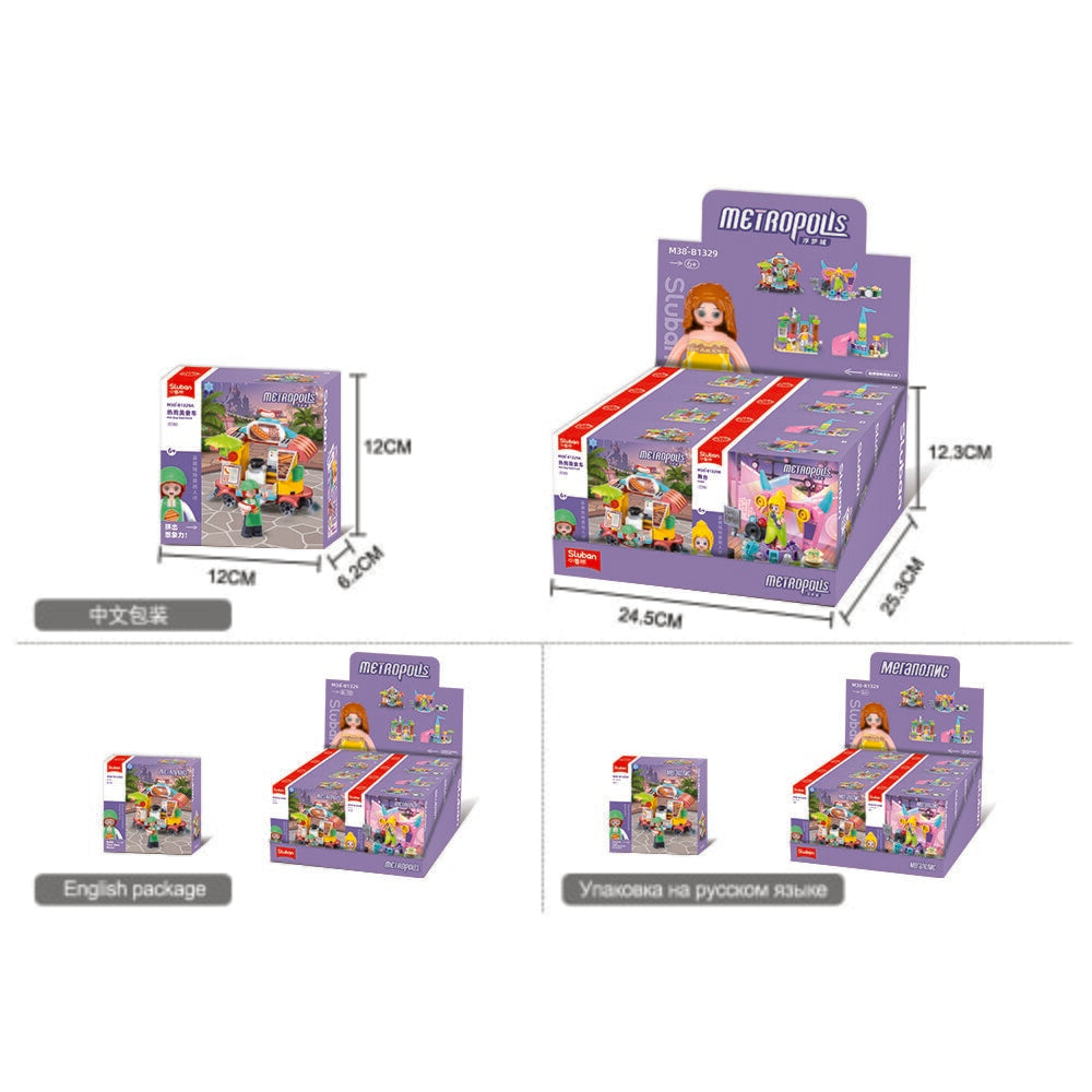 Sluban Metropolis Entertainment 4 Typen 8 in einer Box Metropolis (M38-B1329)