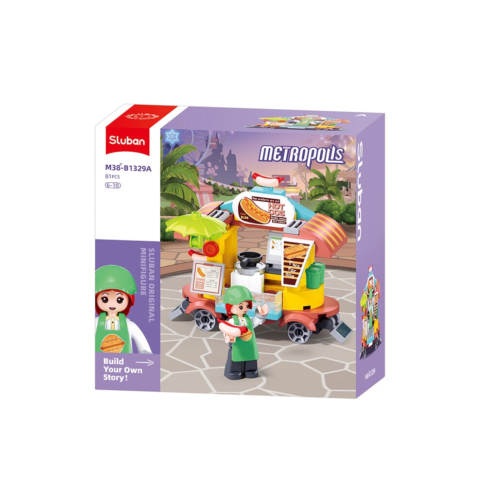 Sluban Metropolis Hotdog-Imbisswagen (m38-b1329a)