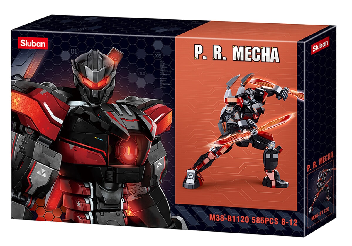 Sluban p.r. mecha schwarz orange raum (m38-b1120)