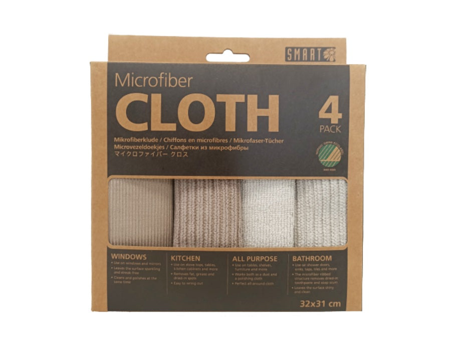 Smart Microfaser Reinigungstücher grau Beige 4st