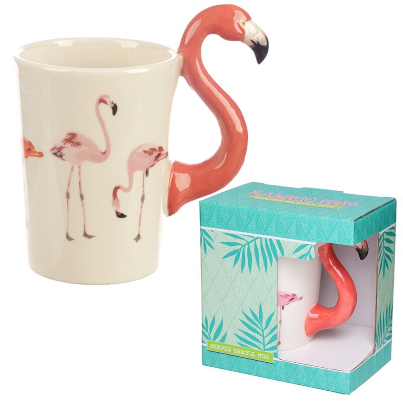 Flamingo Pink - Formed Griff Keramikbecher