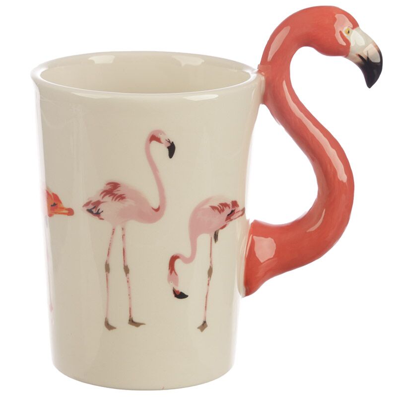 Flamingo Pink - Formed Griff Keramikbecher