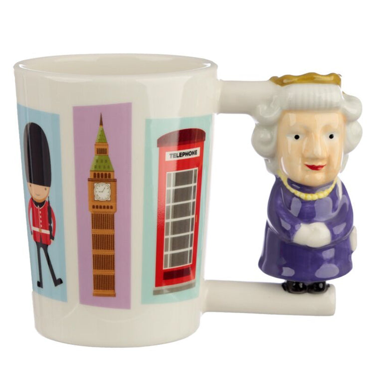Keramiktasse mit Queen-förmigem Henkel