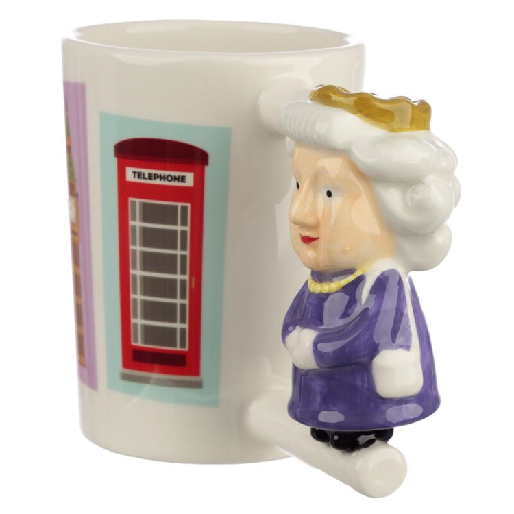 Keramiktasse mit Queen-förmigem Henkel