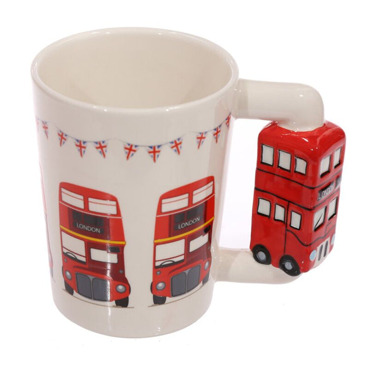 Londoner Doppeldeckerbus – Keramikbecher mit geformtem Henkel
