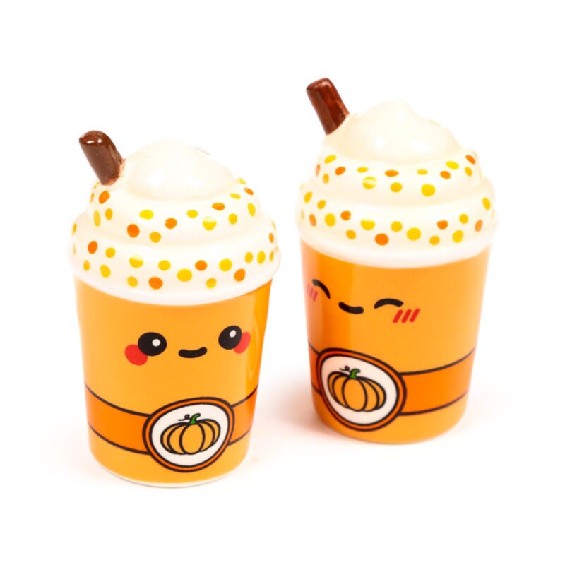 Kürbis gewürzte Latte Foodiemals Pfeffer und Salzset