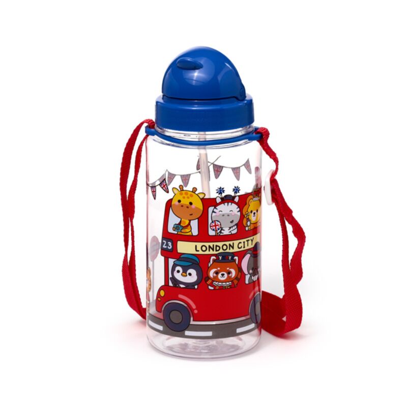 Ecozen Kinderwasserflasche 450 ml Flip Stroh Adoramals London