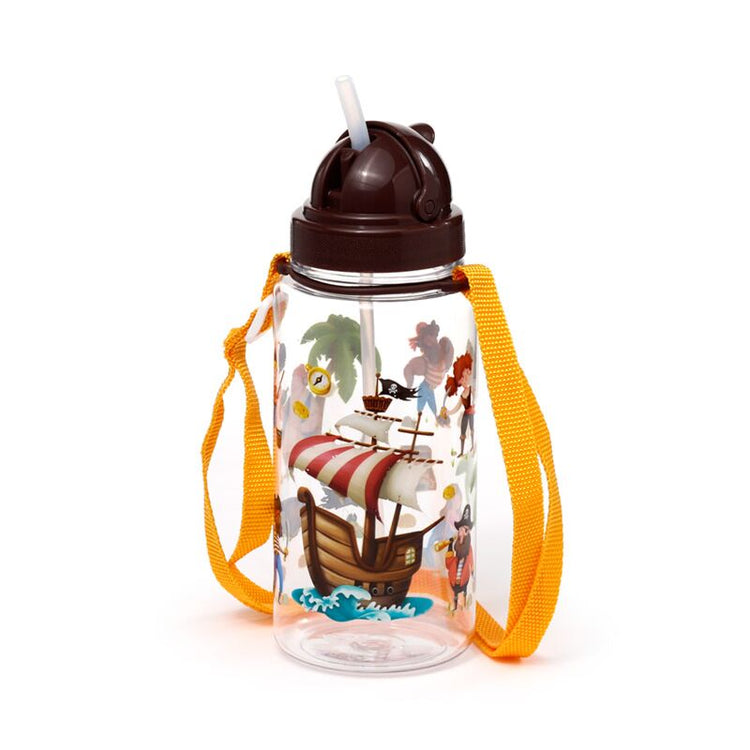 ECOzenen Kinderwasserflasche 450 ml Flip Stroh Jolly Rogers Pirat
