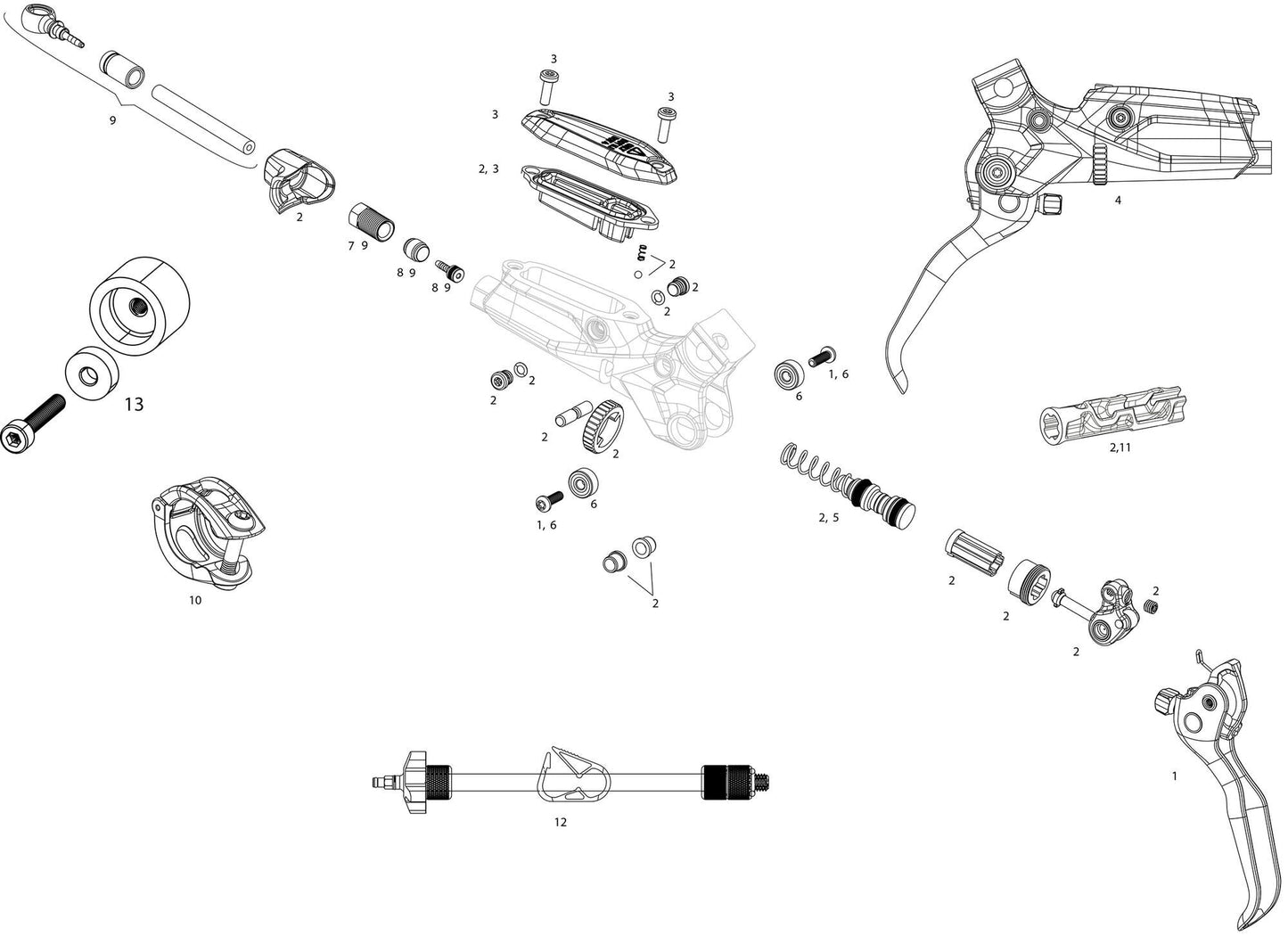 SRAM BREAKE HLEVER G2 Ultimate Bl. Regenbogen