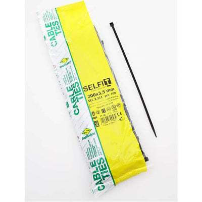 Selco Kabelbinder Tyrips 200x3.5mm ø55mm schwarz (p 100)