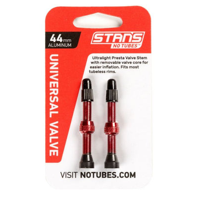 Stans Stan's Ventilschaft Aluminium (Paar) – universal, Presta – rot – 44 mm