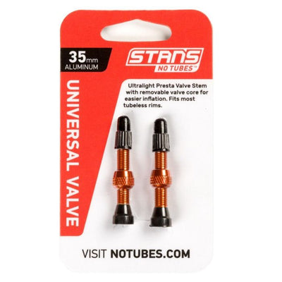 Stans Stan's Ventilschaft Aluminium (Paar) – Universal, Presta – Orange – 35 mm