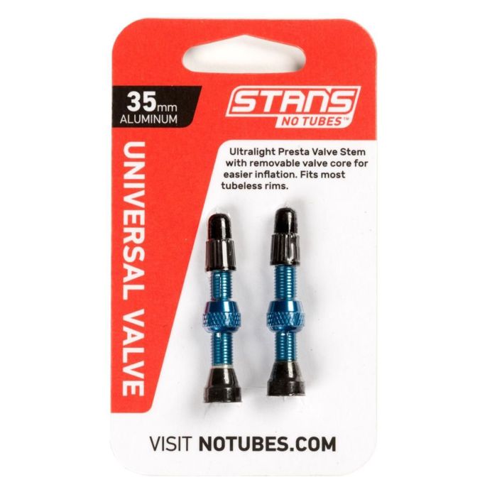Stans Stan's Ventilschaft Aluminium (Paar) – universal, Presta – blau – 35 mm