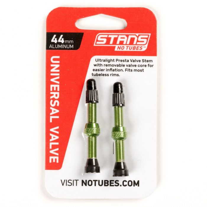 Stans Stan's Ventilschaft Aluminium (Paar) – universal, Presta – grün – 44 mm
