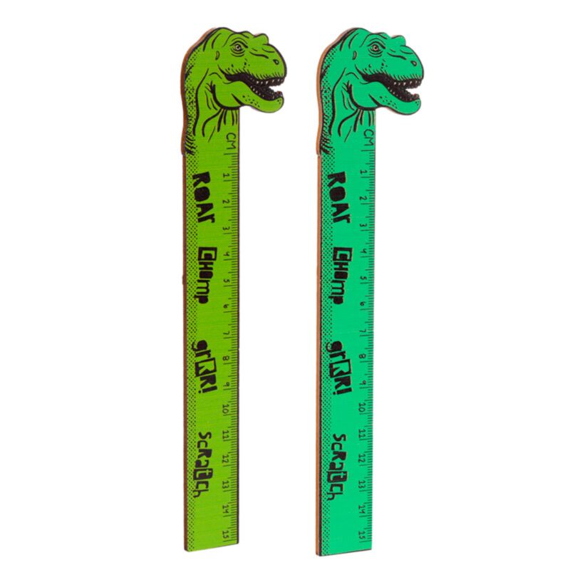 Dinosaurien -Form -Top -Holz Herrscher (15 cm)