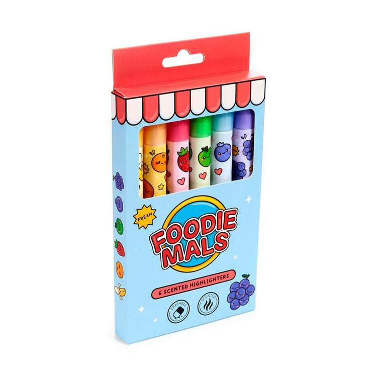 Foodiemals Fruit radierbarer Textmarker im 6er-Set mit duftender Tinte