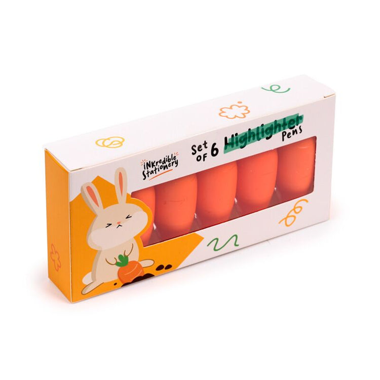 Inzäderbare Karotten -Highlighter -Stift -Set von 6