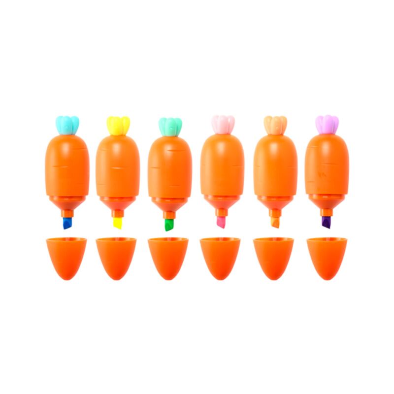 Inzäderbare Karotten -Highlighter -Stift -Set von 6