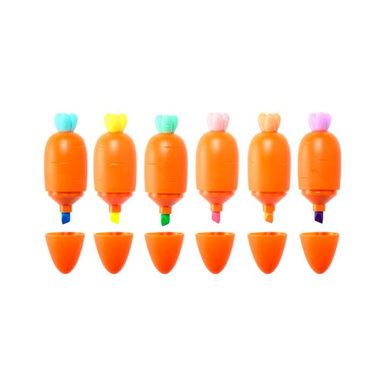 Inzäderbare Karotten -Highlighter -Stift -Set von 6