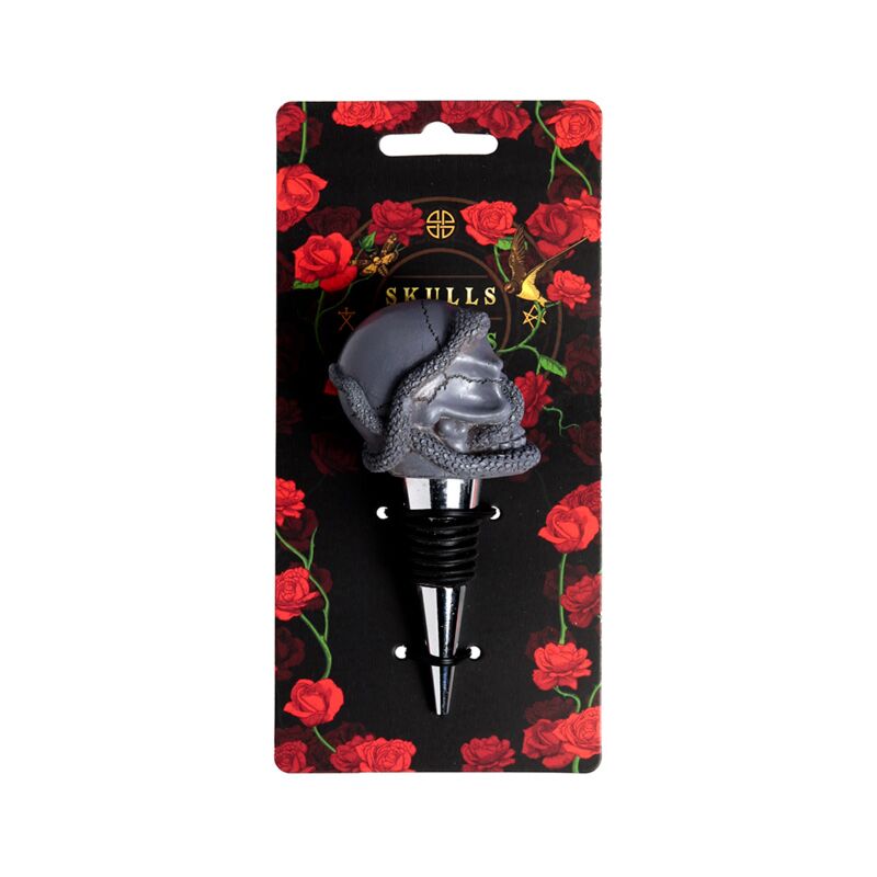 Schädel Rosen Schädel und Schlangenflasche Stopp
