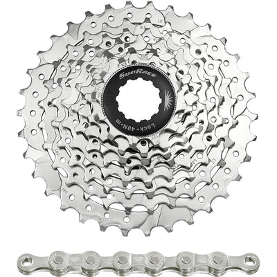Spanninga Sunrace Combipack CSM66 8V 11-32T mit Kette CNM84