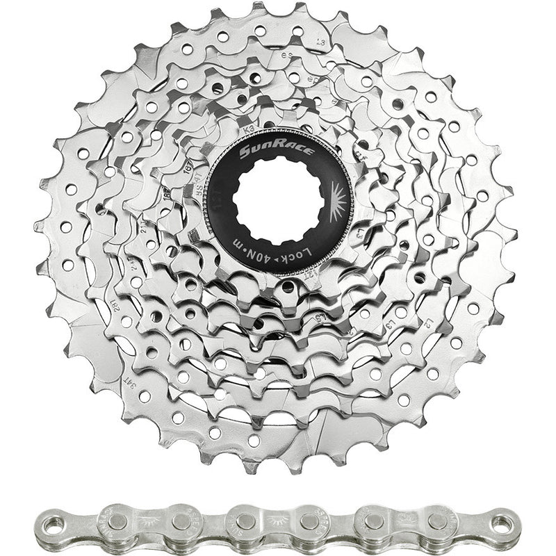 Spanninga Sunrace Combipack CSM66 8V 11-32T mit Kette CNM84