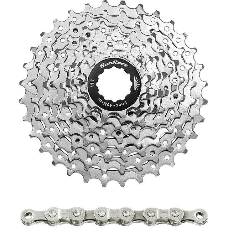 Spanninga Sunrace Combipack CSM96 9V 11-32T mit Kette CNM94