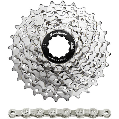 Spanninga Sunrace Combipack CSR91 9V 11-25T mit Kette CNM94