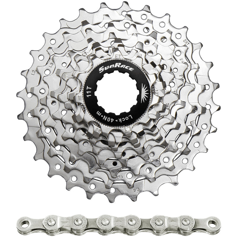 Spanninga Sunrace Combipack CSR91 9V 11-25T mit Kette CNM94