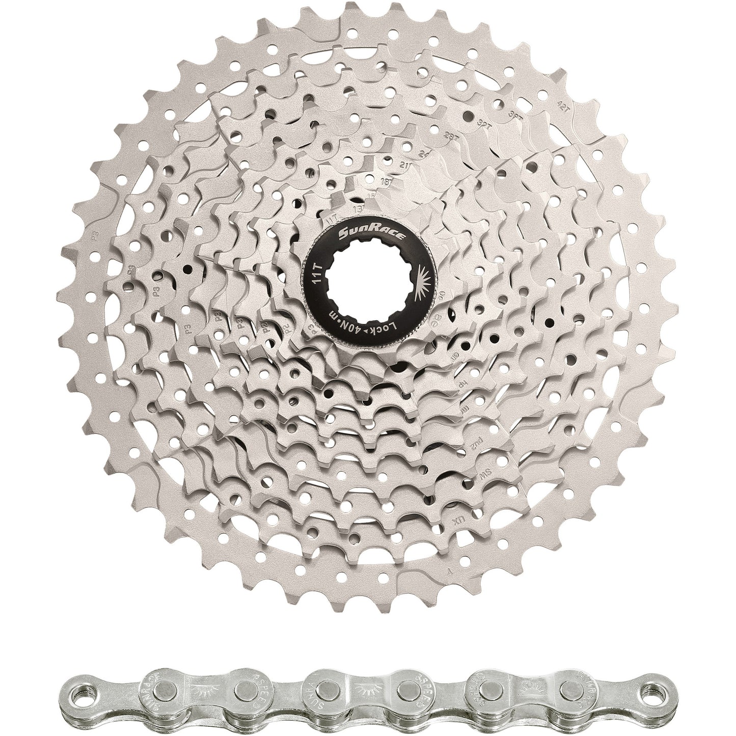 Spanninga Sunrace Kassette CSMS3 10V 11-42T Metallic (10 Stück)