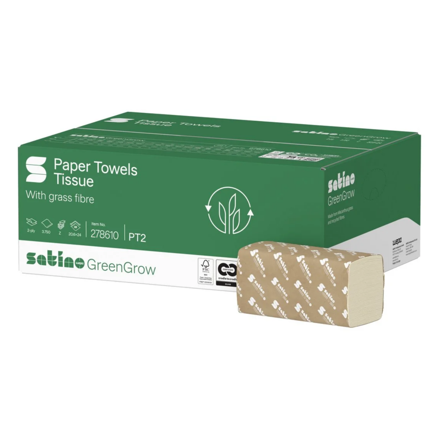Sation blacksatino greengrow Handtuch 2-lagig (3750 Stück)